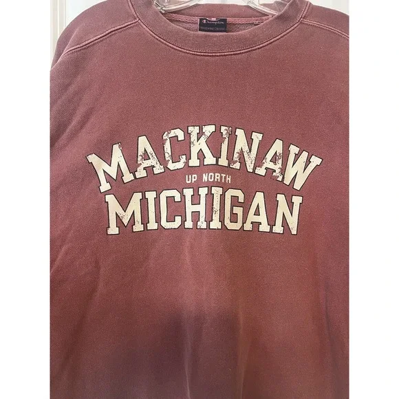 Vintage Champion Mackinaw Michigan Crewneck Sweatshirt Men's Size LG USA - Picture 3 of 7